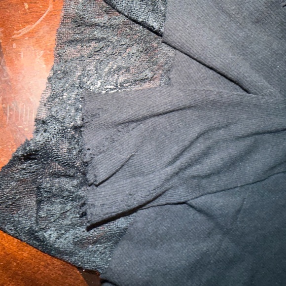 Free People Dark Gray Lace Long Sleeve Top - Picture 5 of 11